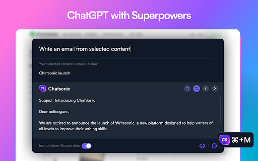 ChatSonic - Chrome Extension