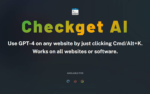 Checkget AI - Chrome Extension Website screenshot