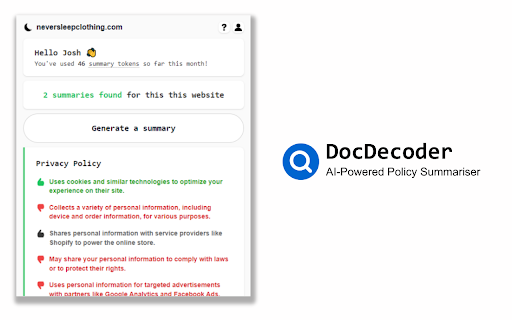 DocDecoder - AI-Powered Policy Summariser - Chrome Extension