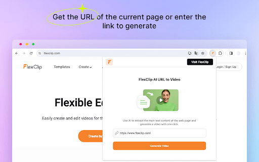 FlexClip AI URL to Video - Chrome Extension