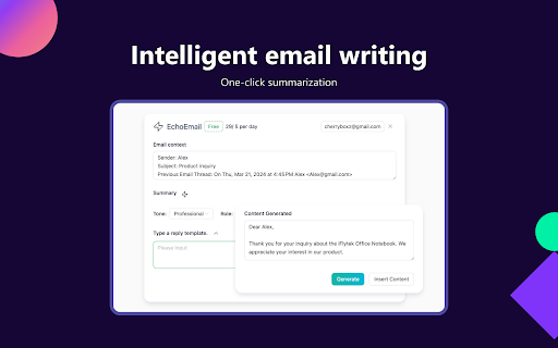 EchoEmail-AI Email Write Generator - Chrome Extension