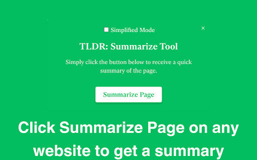 TLDR: Summarize Tool - Chrome Extension