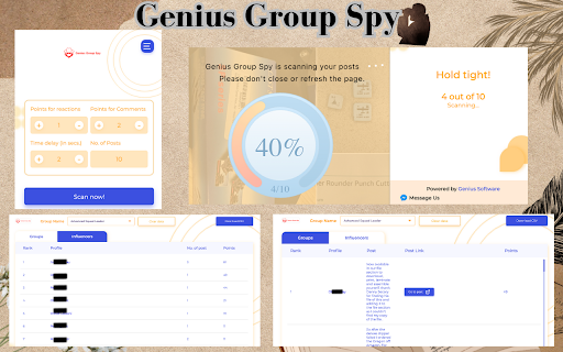 Genius Group Spy - Chrome Extension Website screenshot