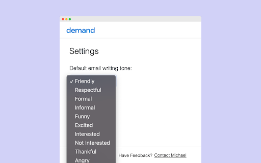 A.I. Email Assistant - Chrome Extension Website screenshot