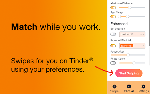 Auto Swiper for Tinder - Chrome Extension