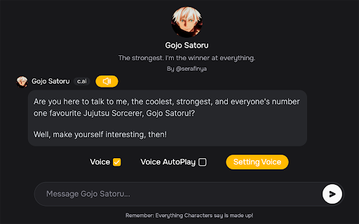 Character.AI - Chrome Extension Website screenshot