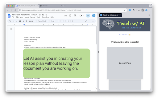 Teach w/ AI - Chrome Extension