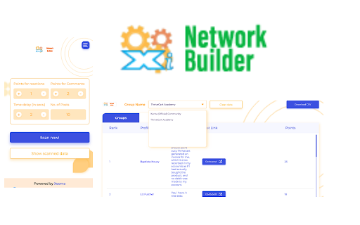 Xooma Intelligence Network Builder - Chrome Extension