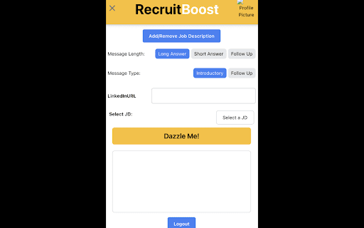 RecruitBoost - Chrome Extension Website screenshot