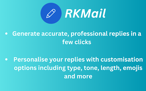 RKMail - Chrome Extension Website screenshot