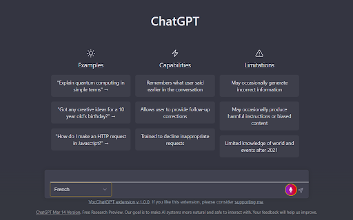 ChatVocGPT - Chrome Extension