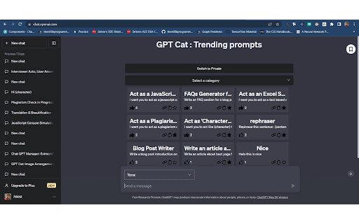 GPT Cat - Chrome Extension Website screenshot