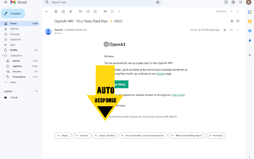 ChatGPT for Gmail - Chrome Extension Website screenshot