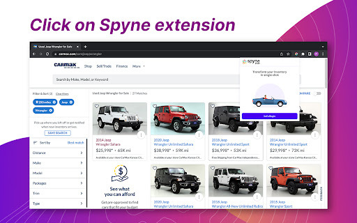 Spyne - Chrome Extension Website screenshot