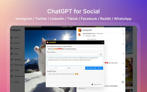 ChatGPT For Social - Chrome Extension