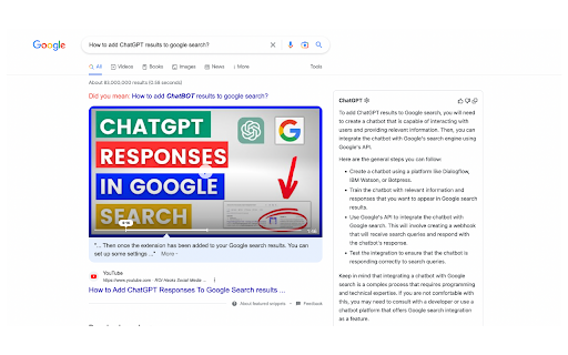 ChatGPT Extension - Chrome Extension Website screenshot