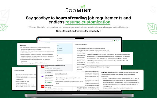 JobMint - Chrome Extension