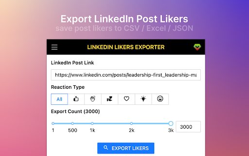 Likers Export - Chrome Extension