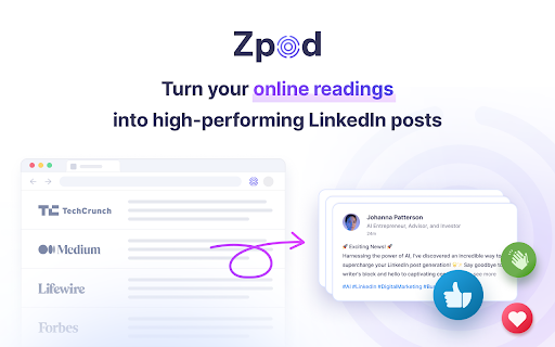 Zpod - Chrome Extension Website screenshot