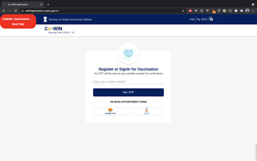 CoWIN Bot - Chrome Extension