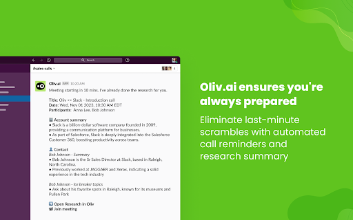 Oliv.ai - Chrome Extension