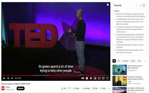 YouTube Video Summary Generator - Chrome Extension