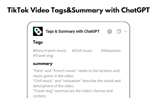 TikTok Video Tags Extension - Chrome Extension