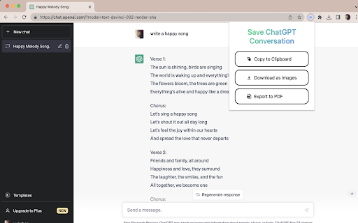 Save ChatGPT Conversation - Chrome Extension