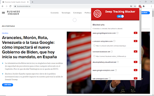 Deep Tracking Blocker - Chrome Extension