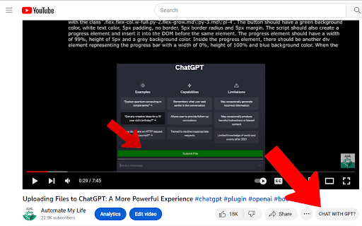 YouTubeGPT Plugin - Chrome Extension