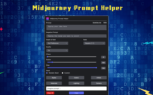 Midjourney Prompt Helper - Chrome Extension