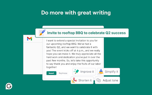 Grammarly for Chrome - Chrome Extension Website screenshot