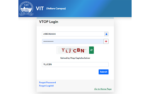 Vtop Captcha Solver - Chrome Extension