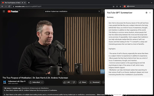 ChatGPT YouTube Summary - Chrome Extension