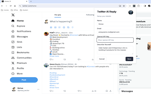 AI Tweet Reply Generator - Chrome Extension