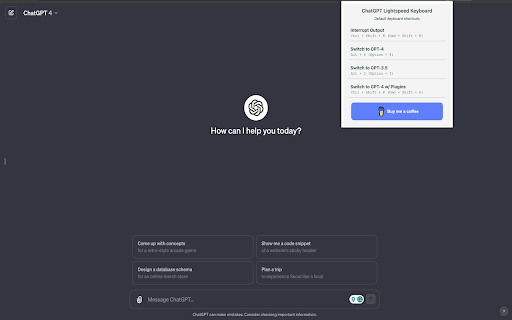ChatGPT Lightspeed Keyboard - Chrome Extension