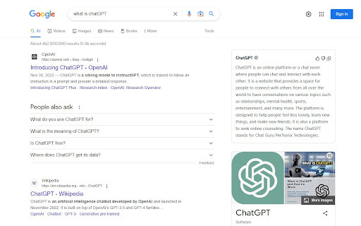 ChatGPT for Search - Chrome Extension