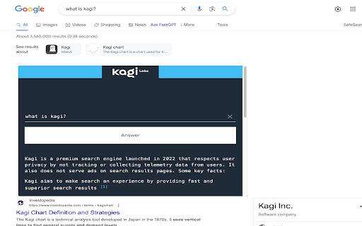 Kagi\'s FastGPT - Chrome Extension