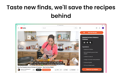 Get the Recipe - Chrome Extension