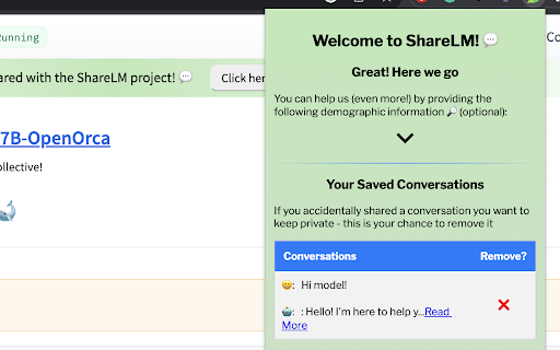 Chat-bot Conversations Dataset Collector - Chrome Extension Website screenshot