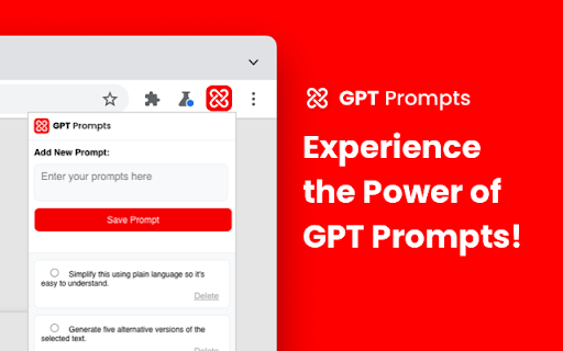 GPT Prompts - Chrome Extension Website screenshot