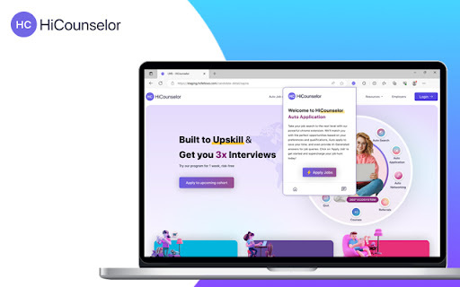 HiCounselor Auto Application - Chrome Extension Website screenshot