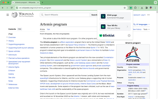 Blinkist AI - Chrome Extension Website screenshot