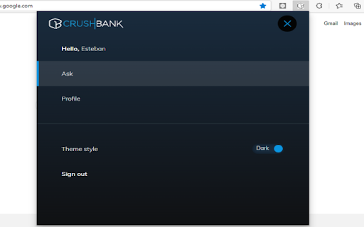 CrushBank - Chrome Extension Website screenshot