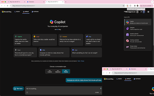Bing AI Copilot - Chrome Extension