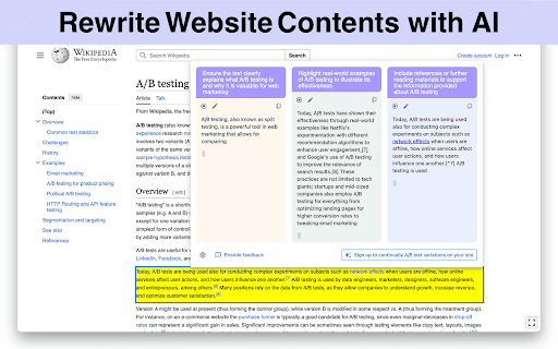 Website Optimizer AI - Chrome Extension