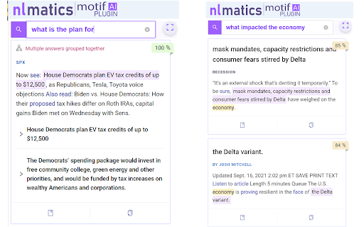 NLMatics Motif - Chrome Extension Website screenshot