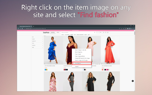 FindFashion - Chrome Extension Website screenshot