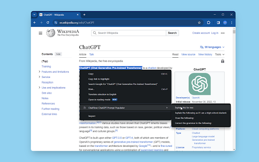 OpenAI Chat Prompt Populator - Chrome Extension