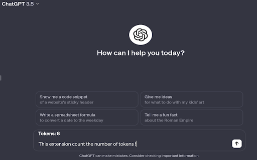 Token Counter for ChatGPT - Chrome Extension